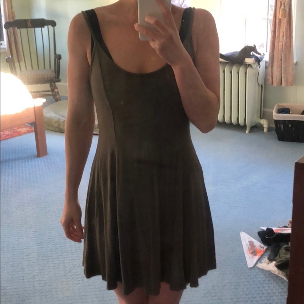 F21 army green spaghetti strap dress size small
